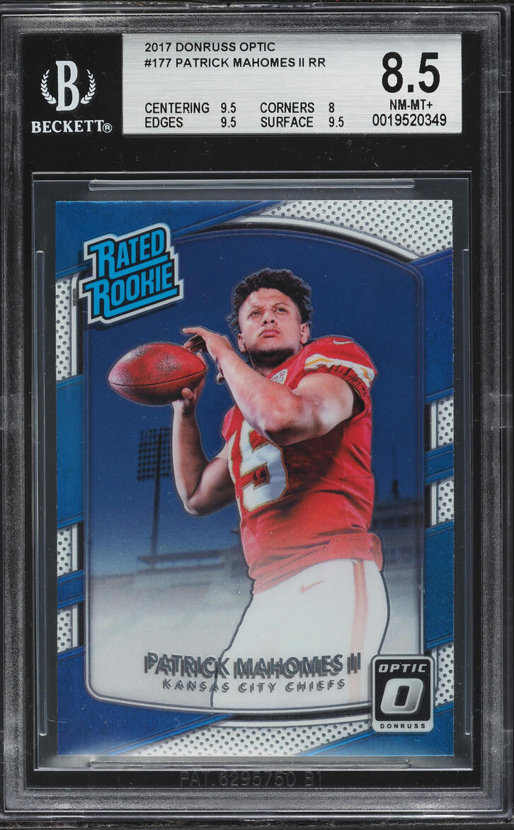 2017 Donruss Optic Patrick Mahomes II ROOKIE #177 BGS 8.5 NM-MT+
