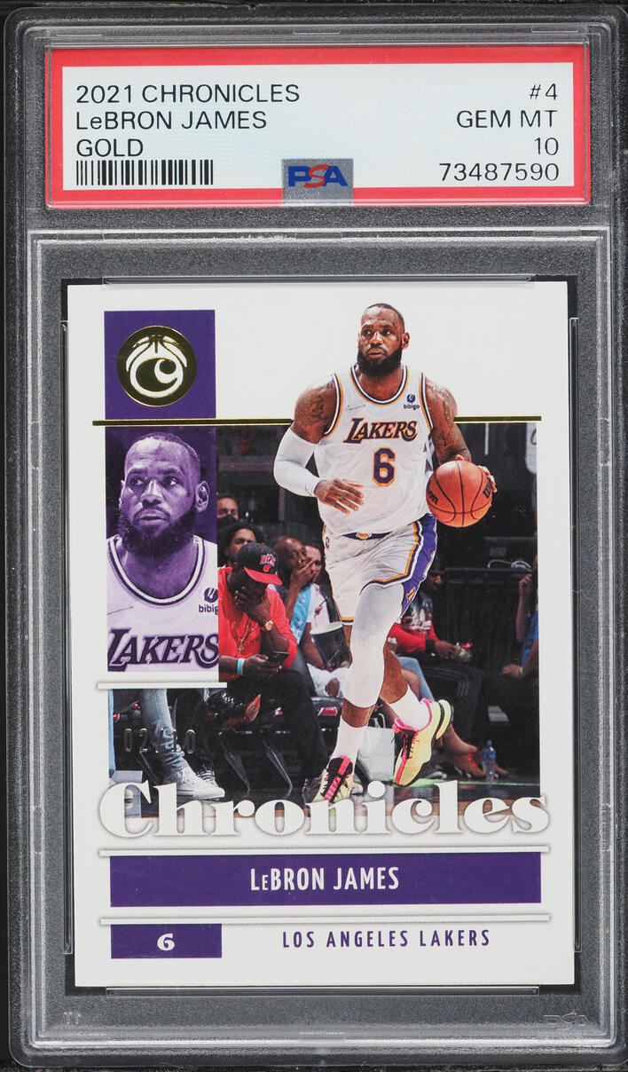 2021 Panini Chronicles Gold LeBron James /10 #4 PSA 10 GEM MINT