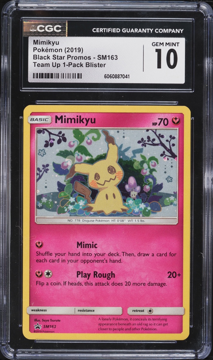 2019 Pokemon Sun & Moon Black Star Promo Team Up Holo Mimikyu #SM163 CGC 10 GEM MINT