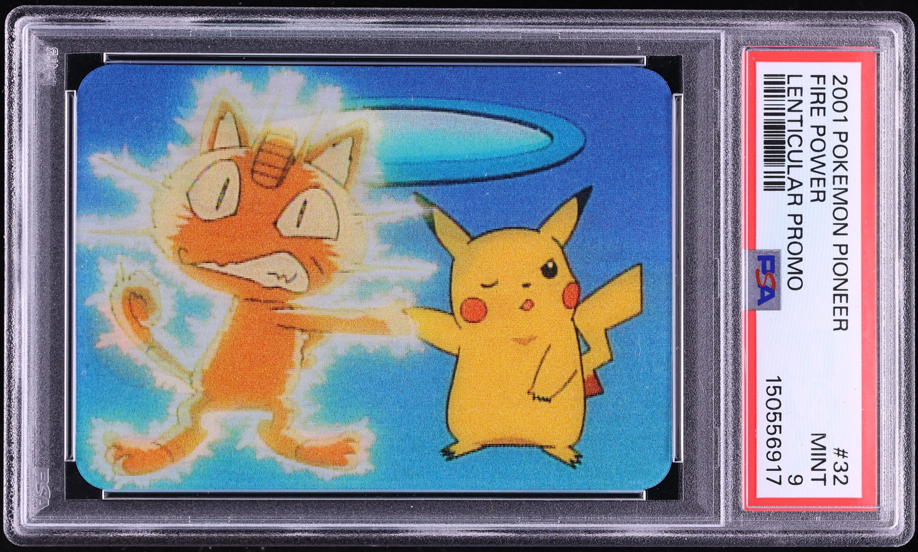 2001 Pokemon Pioneer Lenticular Promo Fire Power #32 PSA 9 MINT