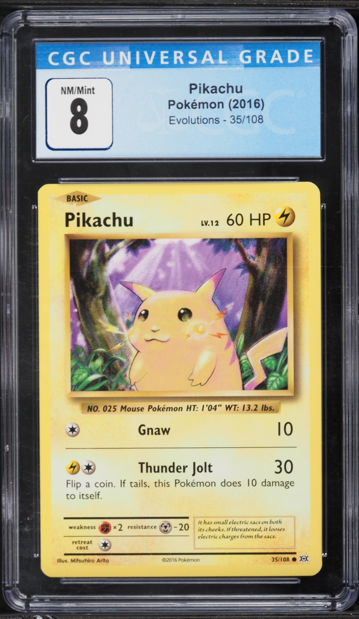 2016 Pokemon XY Evolutions Pikachu #35 CGC 8 NM-MT