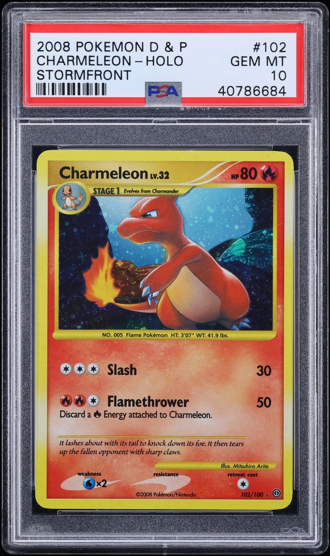 2008 Pokemon Diamond & Pearl Stormfront Holo Charmeleon #102 PSA 10 GEM MINT
