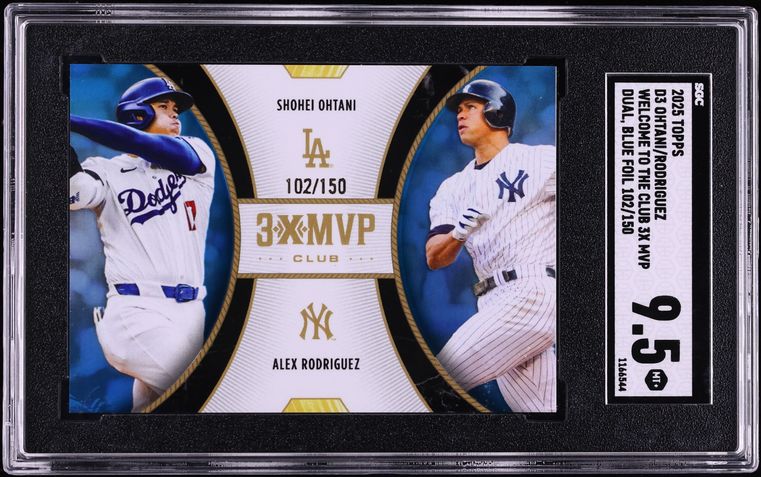 2025 Topps Welcome To The Club MVP Dual Blue Foil Ohtani Rodriguez /150 #D3 SGC 9.5 MINT+