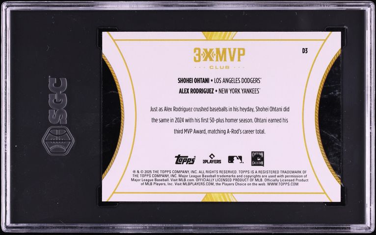 2025 Topps Welcome To The Club MVP Dual Blue Foil Ohtani Rodriguez /150 #D3 SGC 9.5 MINT+