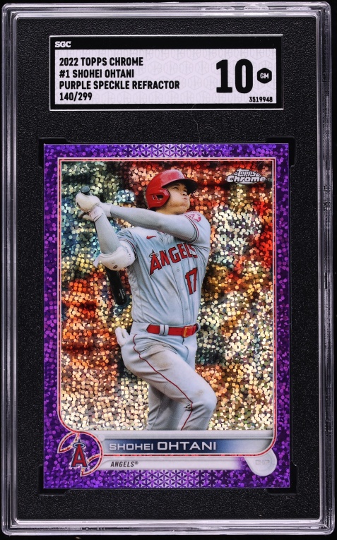 2022 Topps Chrome Purple Speckle Refractor Shohei Ohtani /299 #1 SGC 10 GEM MINT