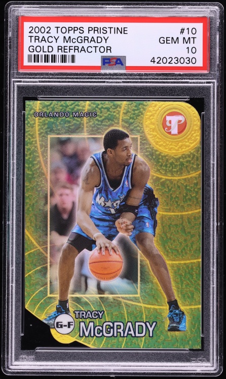 2002 Topps Pristine Gold Refractor Die-Cut Tracy McGrady /99 #10 PSA 10 GEM MINT