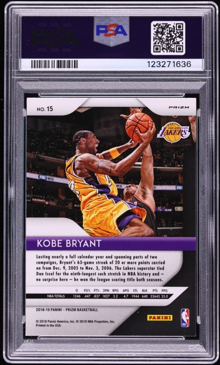 2018 Panini Prizm Pink Ice Kobe Bryant #15 PSA 10 GEM MINT