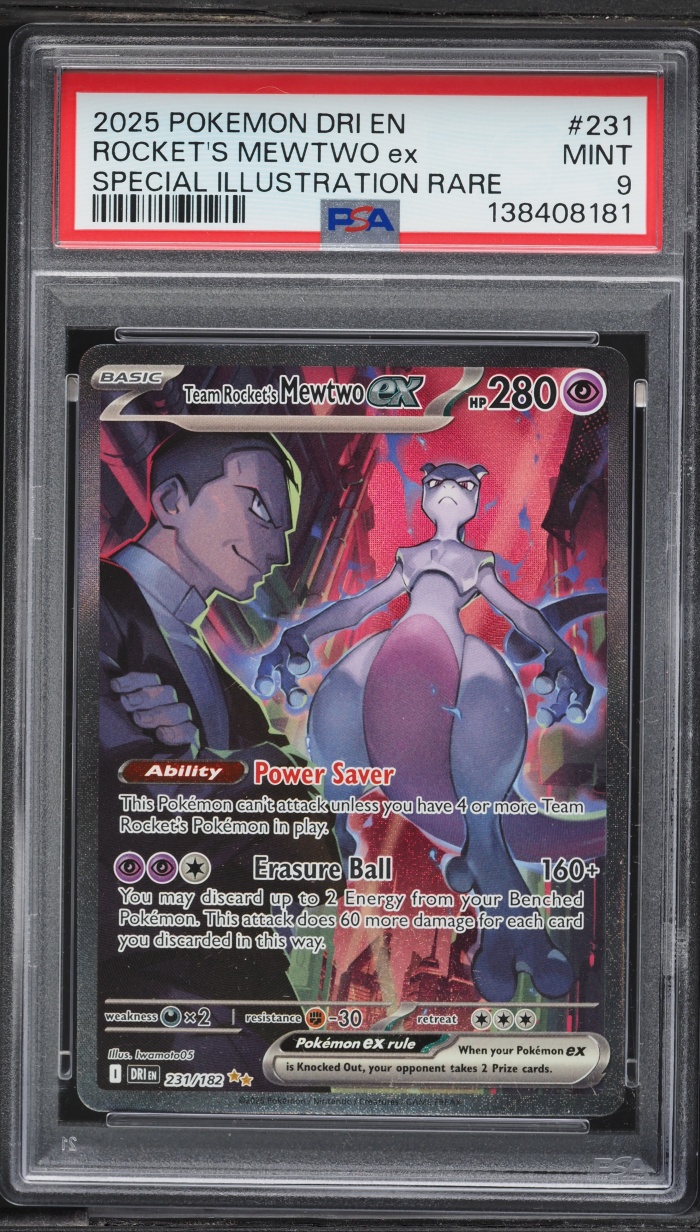 2025 Pokemon Scarlet & Violet Destined Rivals SIR Team Rocket's Mewtwo ex #231 PSA 9 MINT