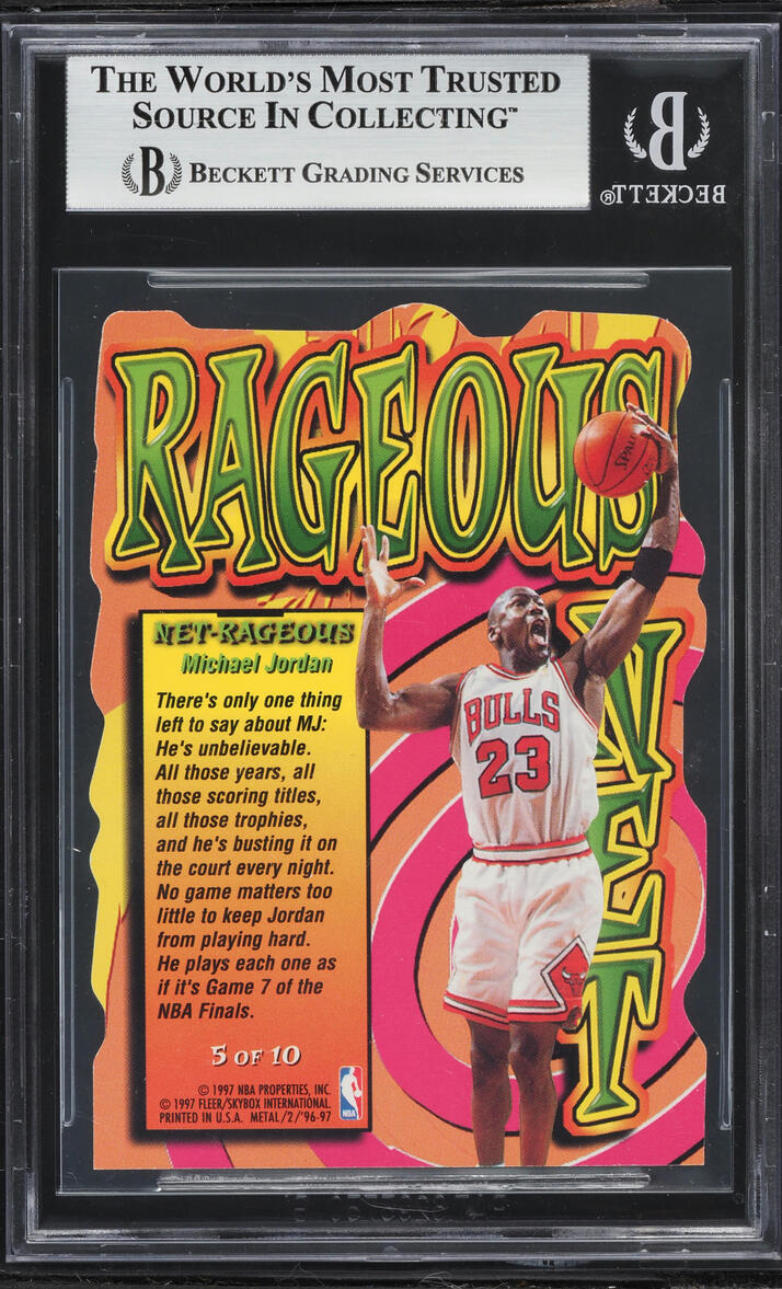 1996 Metal Net-Rageous Die-Cut Michael Jordan #5 BGS 9 MINT