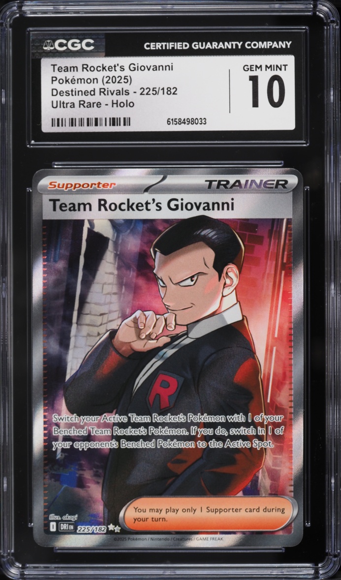 2025 Pokemon SV Destined Rivals Full Art Team Rocket's Giovanni #225 CGC 10 GEM MINT
