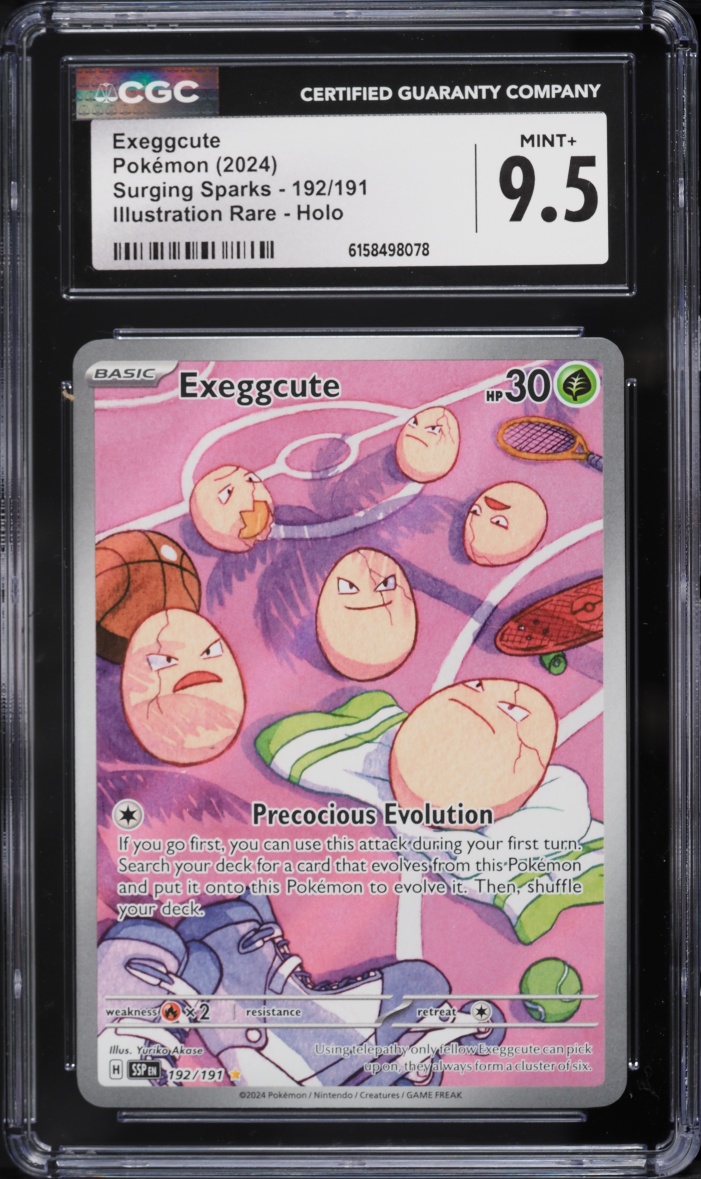 2024 Pokemon Scarlet & Violet Surging Sparks IR Exeggcute #192 CGC 9.5 MINT+