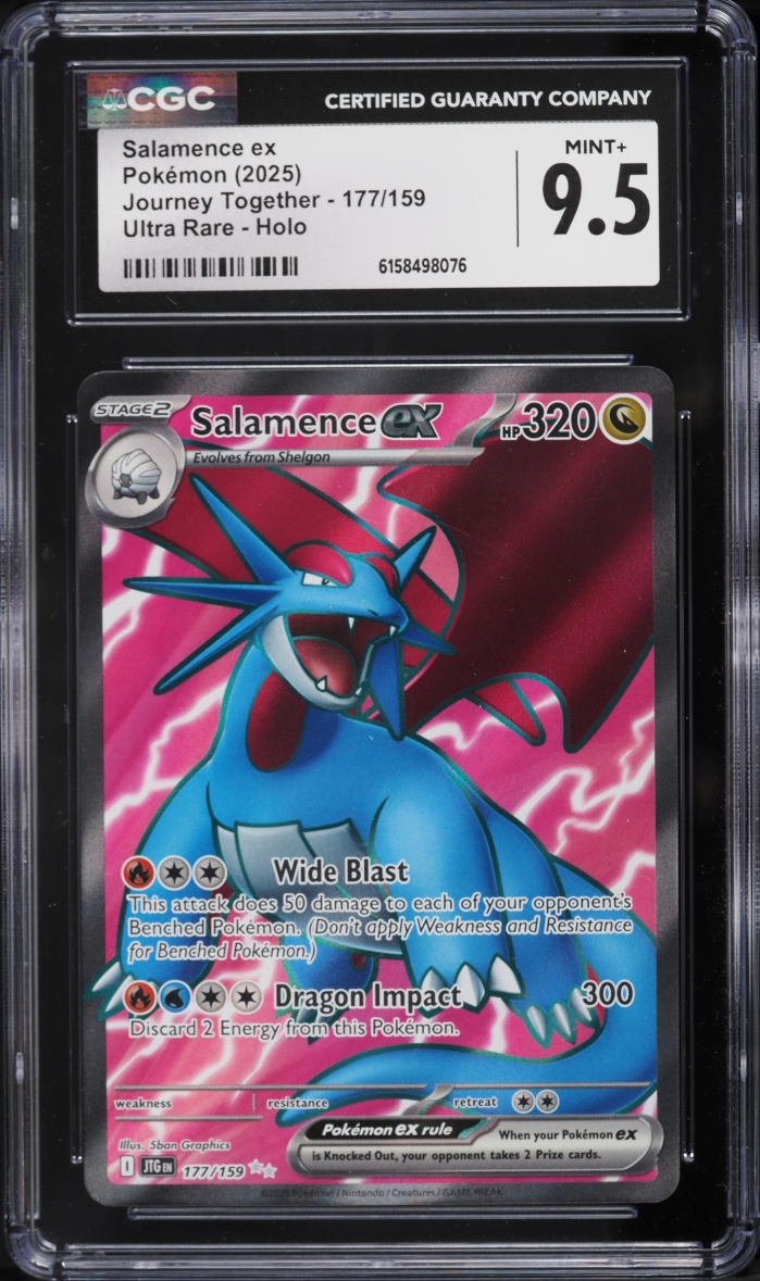 2025 Pokemon Scarlet & Violet Journey Together Full Art Salamence EX #177 CGC 9.5 MINT+