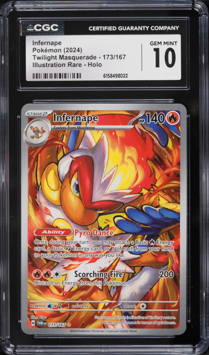 2024 Pokemon Scarlet & Violet Twilight Masquerade IR Infernape #173 CGC 10 GEM MINT