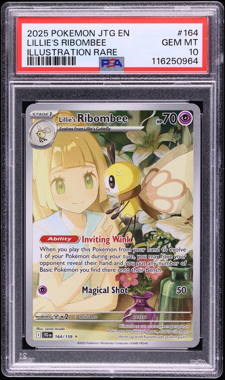 2025 Pokemon Scarlet & Violet Journey Together IR Lillie's Ribombee #164 PSA 10 GEM MINT