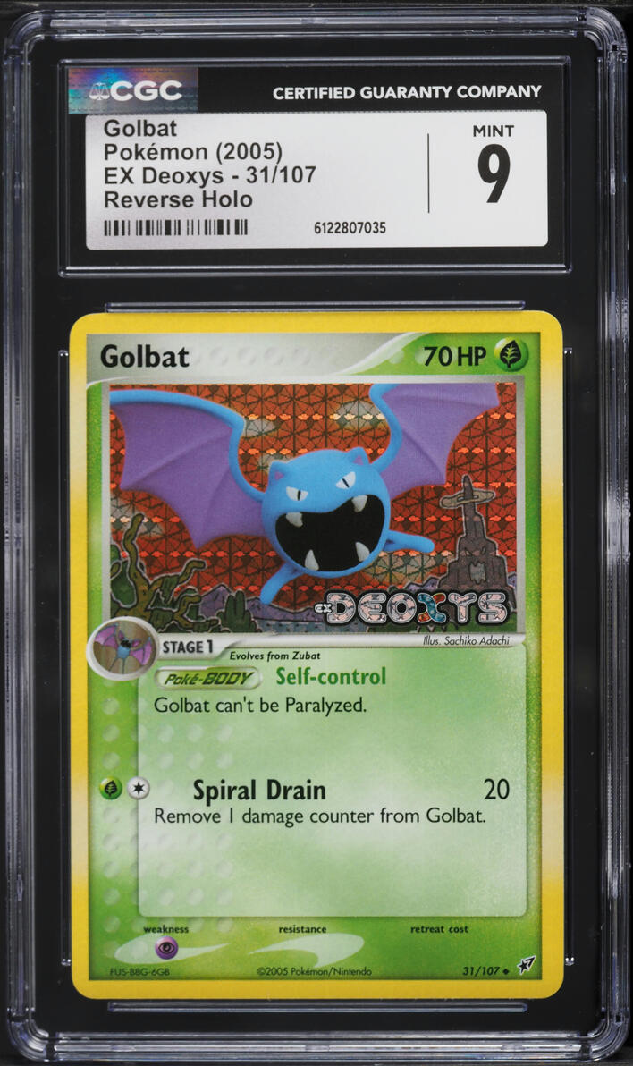 2005 Pokemon EX Deoxys Reverse Holo Golbat #31 CGC 9 MINT