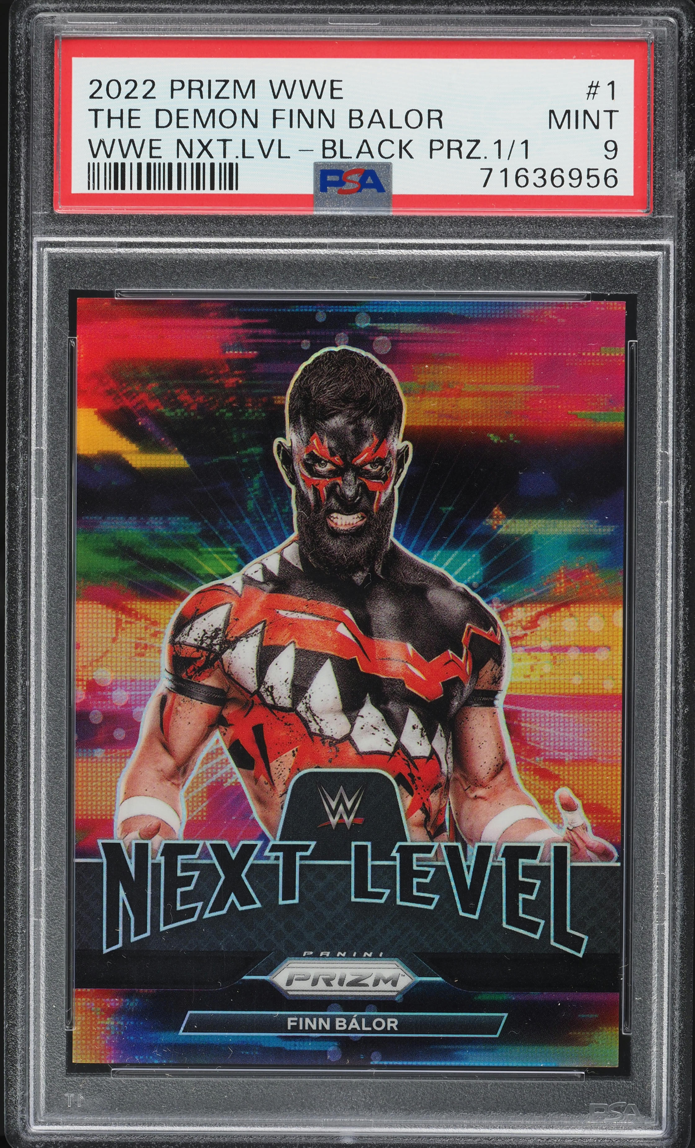 2022 Panini Prizm WWE Next Level Black The Demon Finn Balor 1/1 #1 PSA 9 MINT