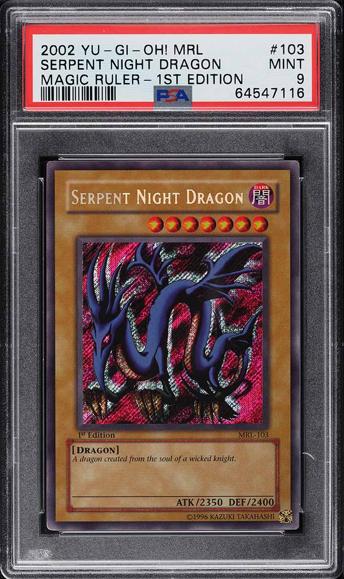 2002 Yu-Gi-Oh! Magic Ruler Serpent Night Dragon #MRL-103 PSA 10