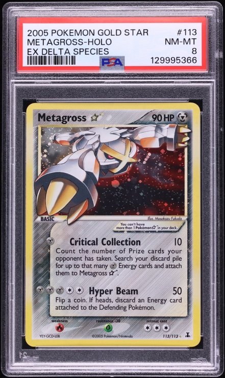 2005 Pokemon EX Delta Species Holo Metagross Gold Star #113 PSA 8 NM-MT
