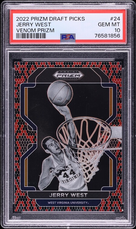 2022 Panini Prizm Draft Picks Venom Jerry West #24 PSA 10 GEM MINT