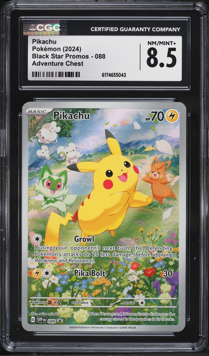 2024 Pokemon Scarlet & Violet Promo Paldea Adventure Chest Full Art Pikachu #88 CGC 8.5 NM-MT+