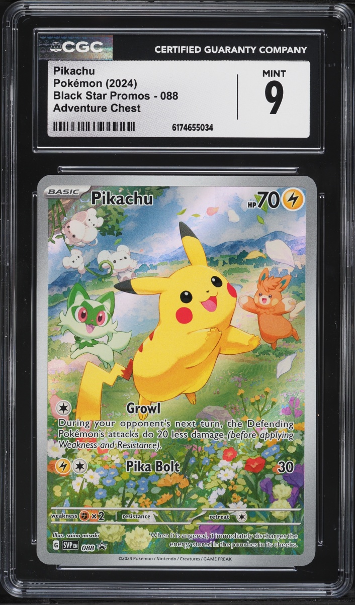 2024 Pokemon Scarlet & Violet Promo Paldea Adventure Chest Full Art Pikachu #88 CGC 9 MINT