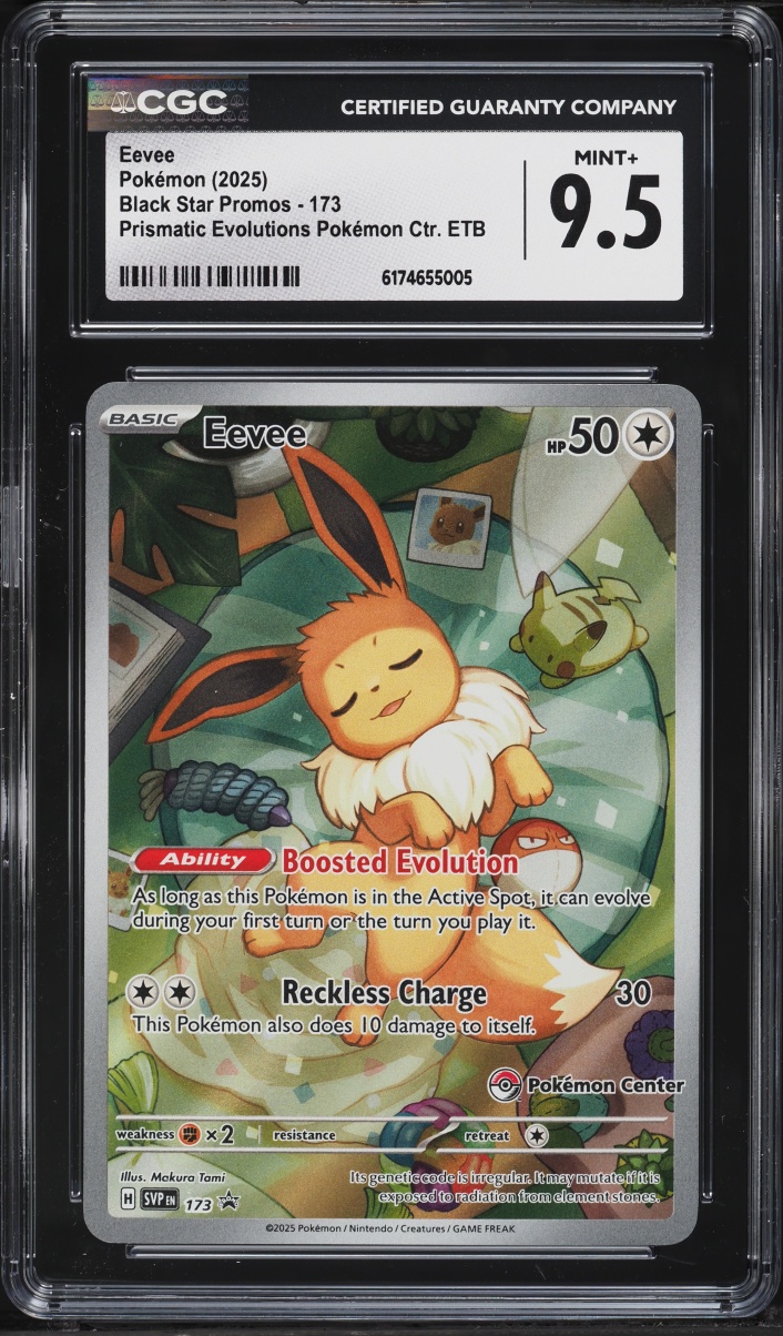 2025 Pokemon SV 151 Promo Prismatic Evolutions Center ETB Full Art Eevee #173 CGC 9.5 MINT+