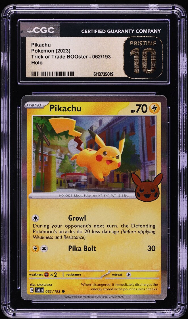 2023 Pokemon Scarlet & Violet Paldea Evolved Trick Or Trade Holo Pikachu CGC 10 PRISTINE