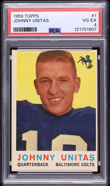 1959 Topps Football Johnny Unitas #1 PSA 4 VGEX