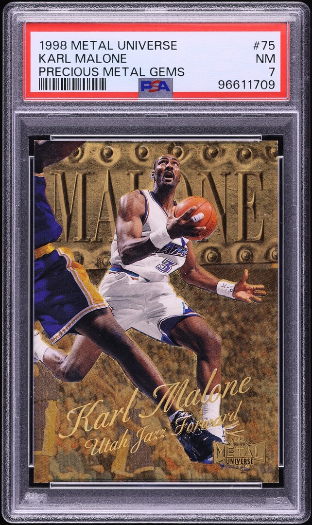 1998 Metal Universe Precious Metal Gems Karl Malone /50 #75 PSA 7 NRMT
