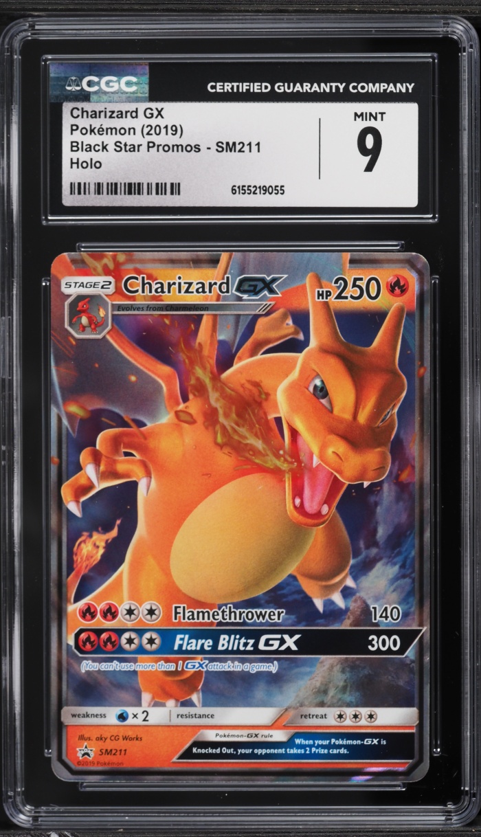 2019 Pokemon Sun & Moon Black Star Promo Alt Art Charizard GX #SM211 CGC 9 MINT