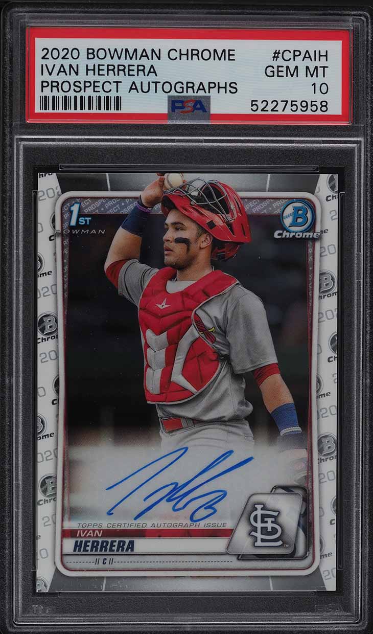 2020 Bowman Chrome Ivan Herrera PROSPECT AUTO #CPA-IH PSA 10 GEM MINT