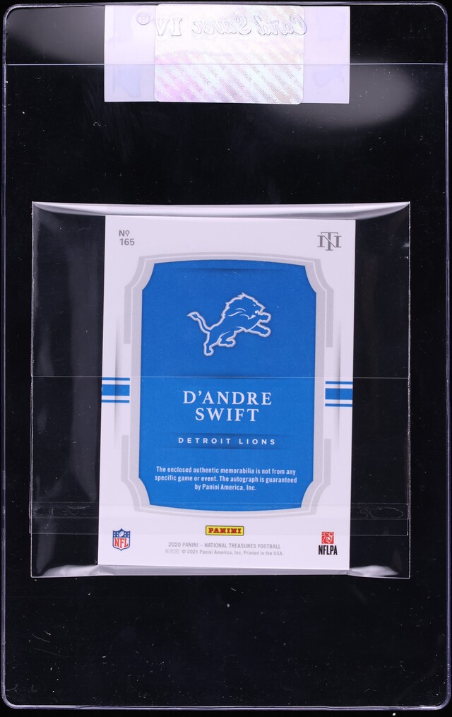 2020 National Treasures D'Andre Swift ROOKIE PATCH AUTO /99 #165 CGC AUTH