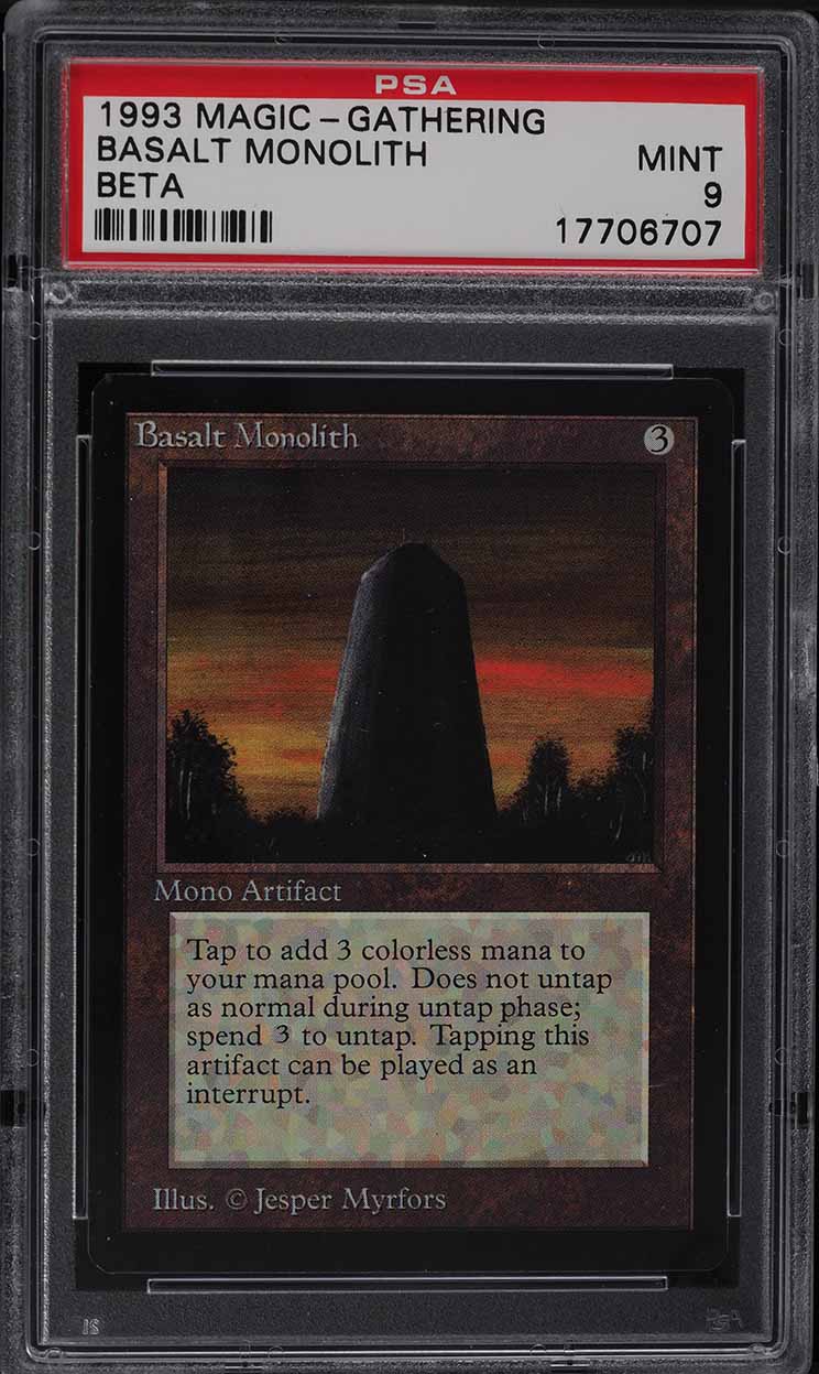 1993 Magic The Gathering MTG Beta Basalt Monolith PSA 9 MINT