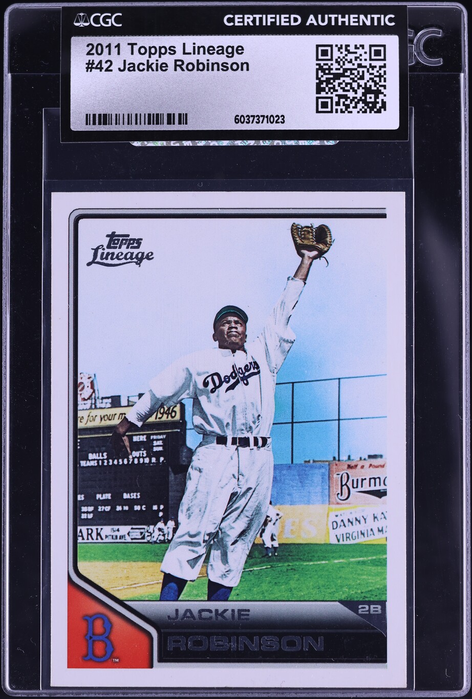 2011 Topps Lineage Jackie Robinson #42 CGC AUTH