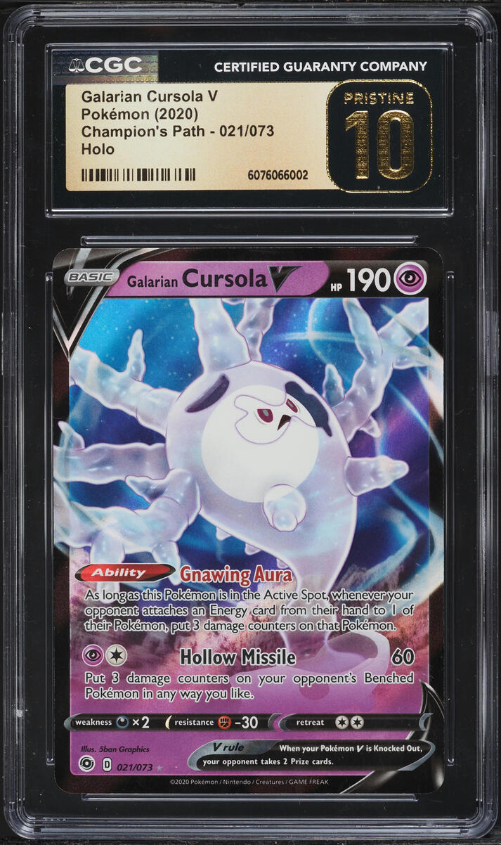 2020 Pokemon Sword & Shield Champion's Path Holo Galarian Cursola V #021 CGC 10 PRISTINE