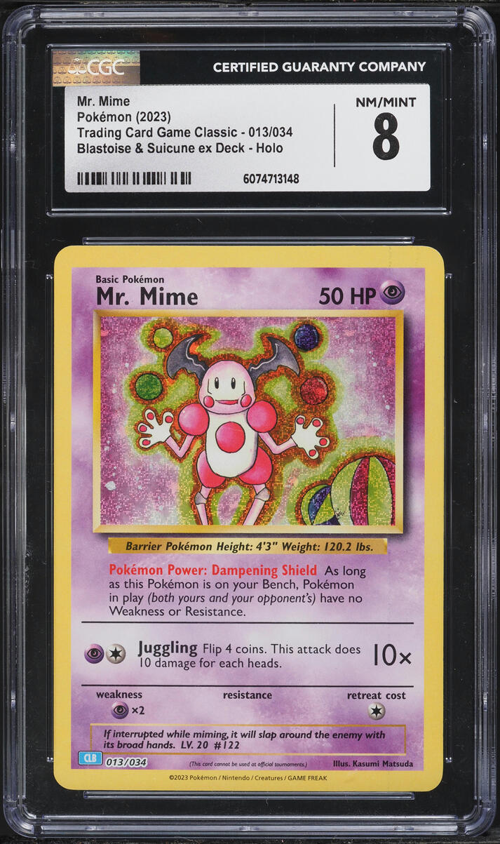 2023 Pokemon TCG Classic Blastoise & Suicune Ex Deck Holo Mr Mime #13 CGC 8 NM-MT