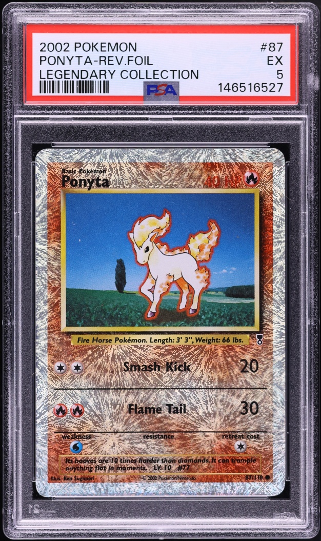 2002 Pokemon Legendary Collection Reverse Holo Ponyta #87 PSA 5 EX
