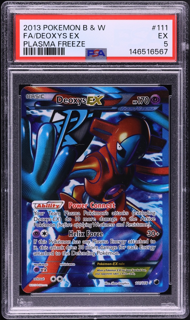 2013 Pokemon Black & White Plasma Freeze Full Art Deoxys EX #111 PSA 5 EX