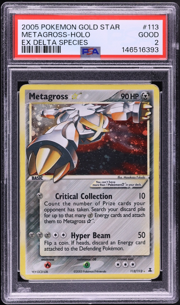 2005 Pokemon EX Delta Species Holo Metagross Gold Star #113 PSA 2 GD
