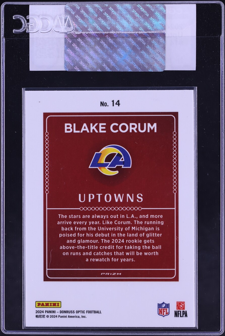 2024 Donruss Optic Uptowns Blake Corum ROOKIE #14 CGC AUTH