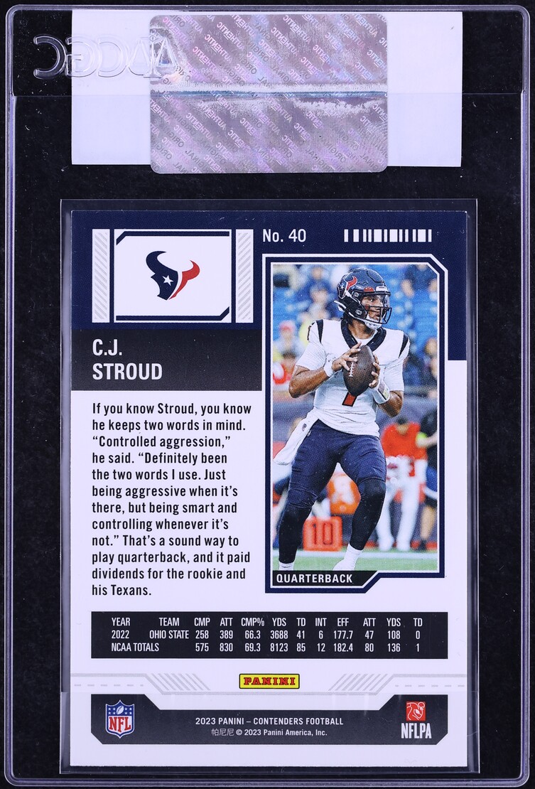 2023 Panini Contenders Retail C.J. Stroud ROOKIE #40 CGC AUTH