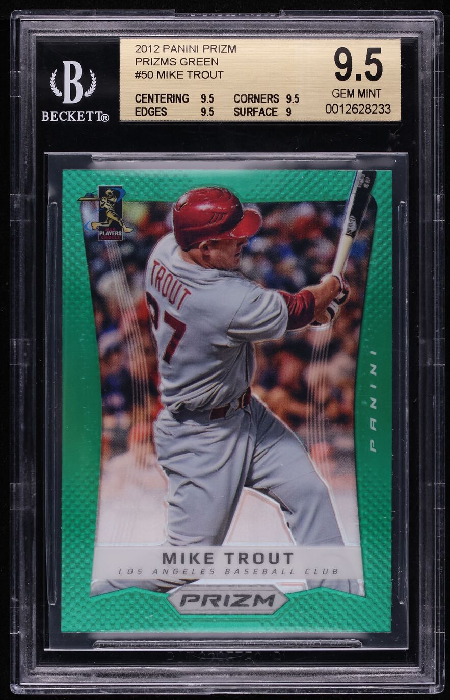 2012 Panini Prizm Green Mike Trout #50 BGS 9.5 GEM MINT