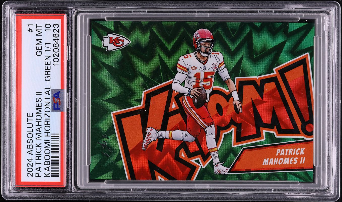 2024 Absolute Kaboom! Horizontal Green Patrick Mahomes 1/1 #1 PSA 10 GEM  MINT on Fanatics Collect