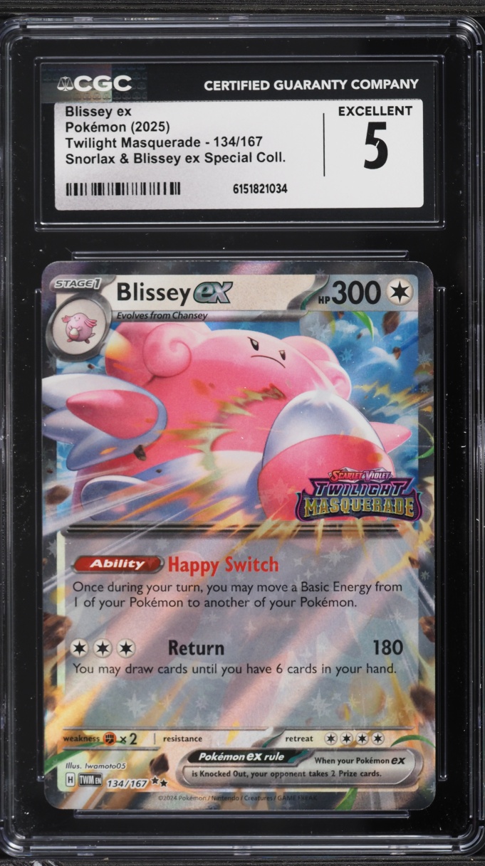 2025 Pokemon SV Twilight Masquerade Special Collection Holo Blissey EX #134 CGC 5 EX