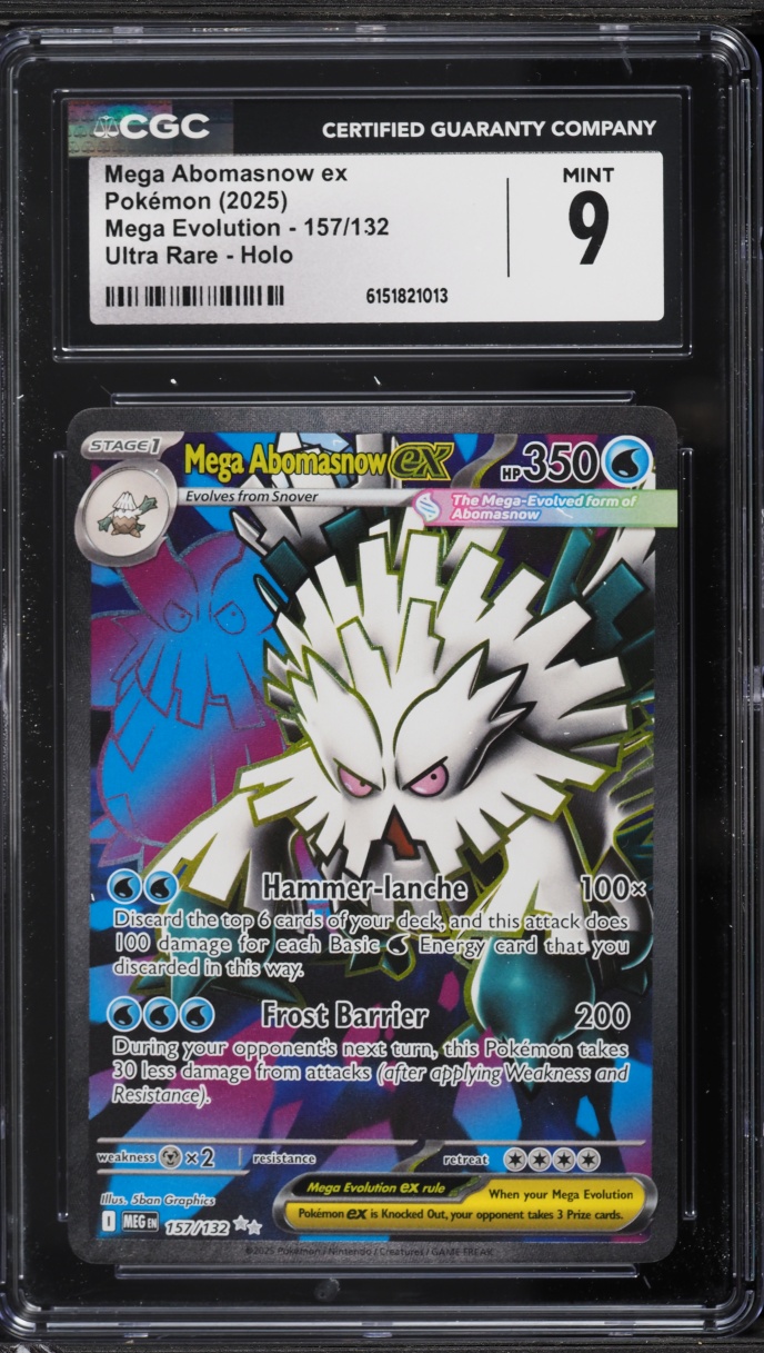 2025 Pokemon Mega Evolution Full Art Mega Abomasnow ex #157 CGC 9 MINT