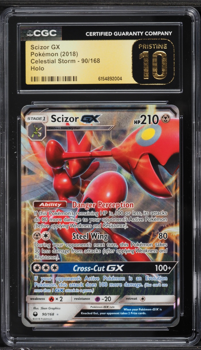 2018 Pokemon Sun & Moon Celestial Storm Holo Scizor GX #90 CGC 10 PRISTINE