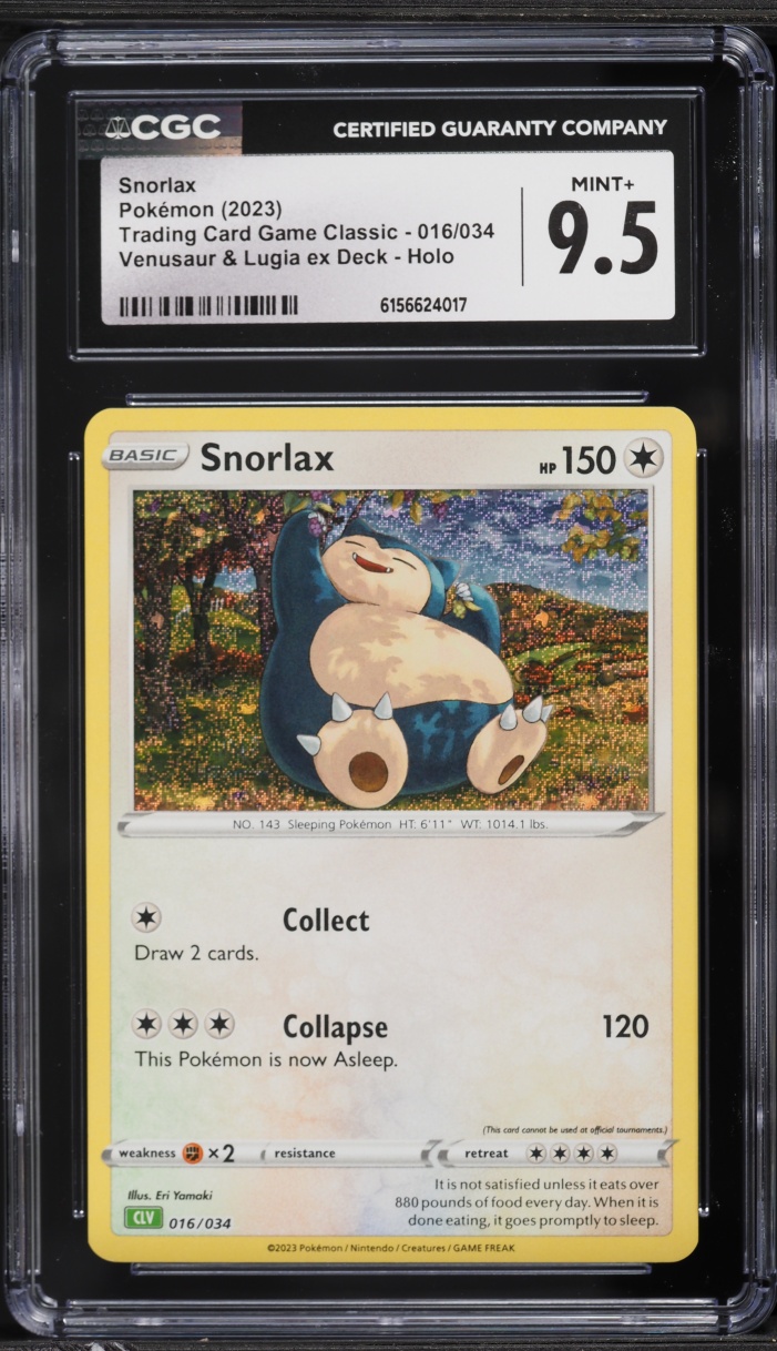 2023 Pokemon TCG Classic Venusaur & Lugia Ex Deck Holo Snorlax #16 CGC 9.5 MINT+