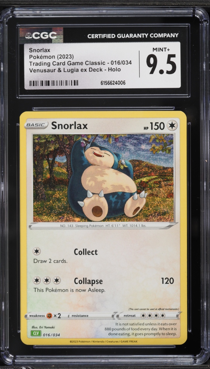 2023 Pokemon TCG Classic Venusaur & Lugia Ex Deck Holo Snorlax #16 CGC 9.5 MINT+