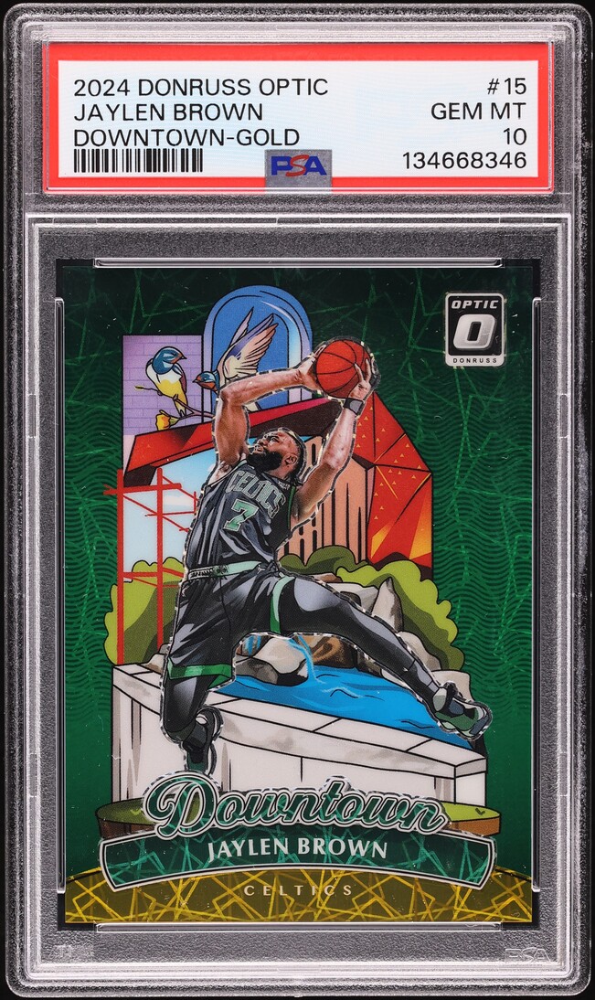 2024 Donruss Optic Downtown Gold Jaylen Brown /10 #15 PSA 10 GEM MINT