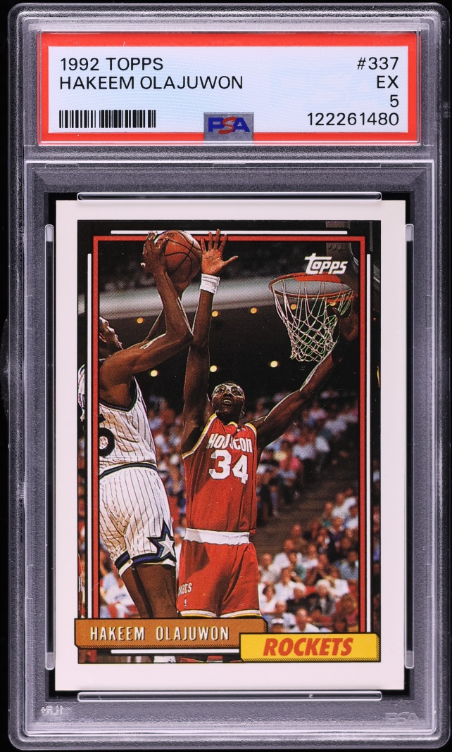 1992 Topps Basketball Hakeem Olajuwon #337 PSA 5 EX